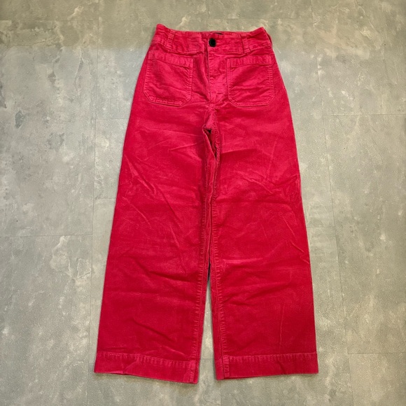 MAEVE Anthropologie The Colette Hot Fuschia Pink Corduroy Pants Size 27 - Picture 3 of 11